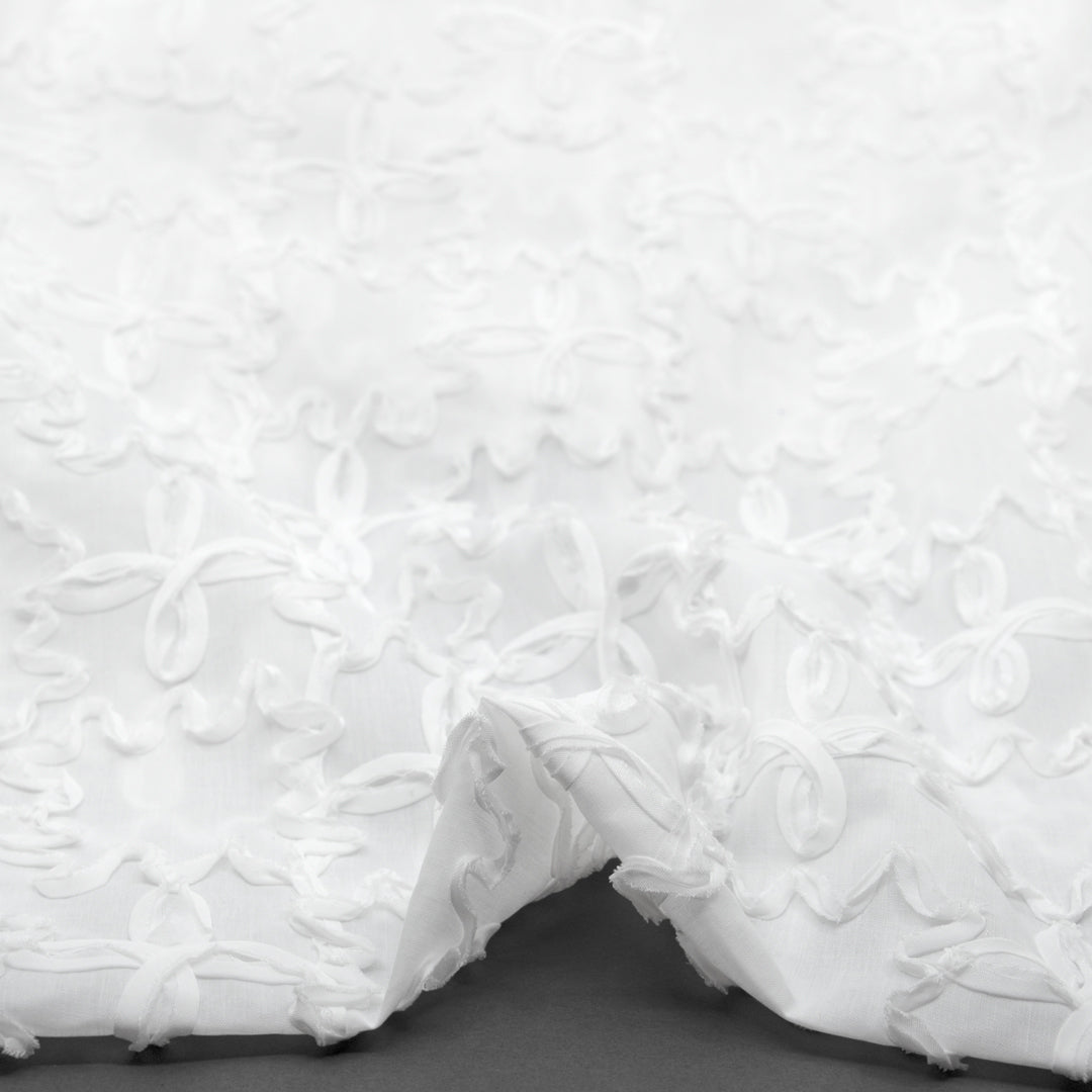 Deadstock Wiggle Poly Voile - White | Blackbird Fabrics