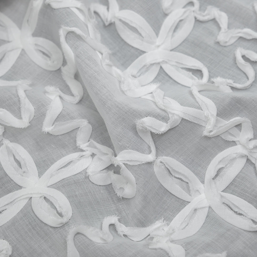 Deadstock Wiggle Poly Voile - White | Blackbird Fabrics