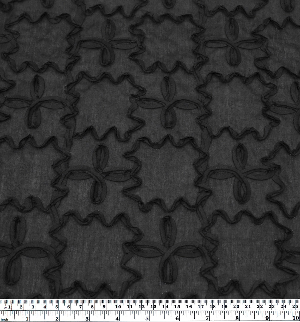 Deadstock Wiggle Poly Voile - Black | Blackbird Fabrics