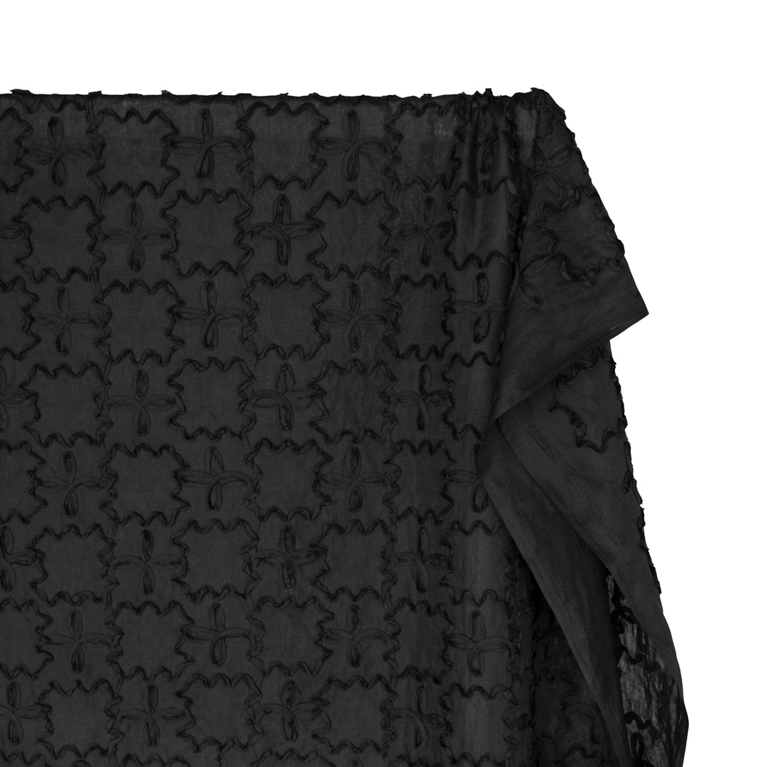 Deadstock Wiggle Poly Voile - Black | Blackbird Fabrics