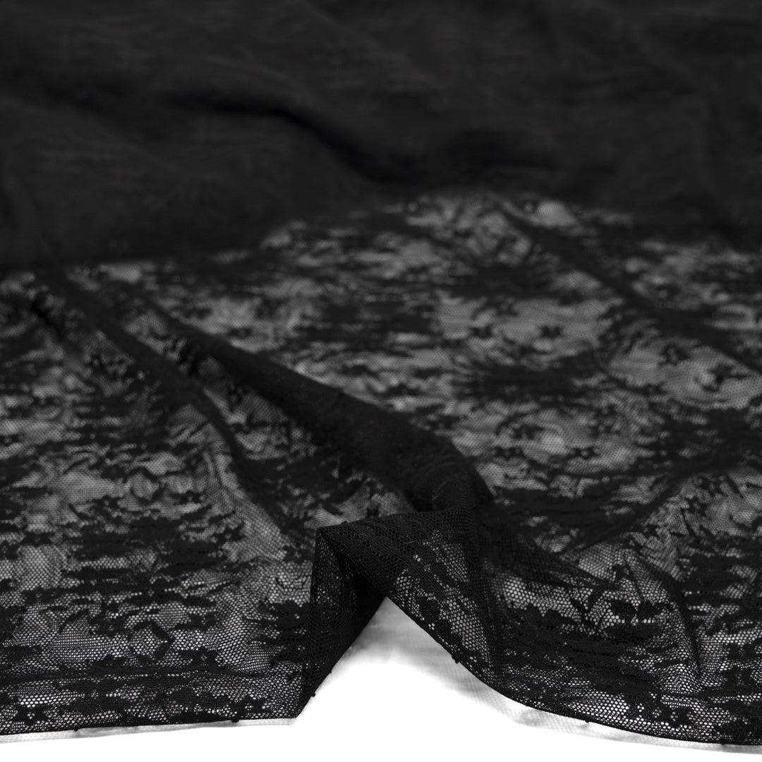Deadstock Onyx Mesh Lace - Black | Blackbird Fabrics