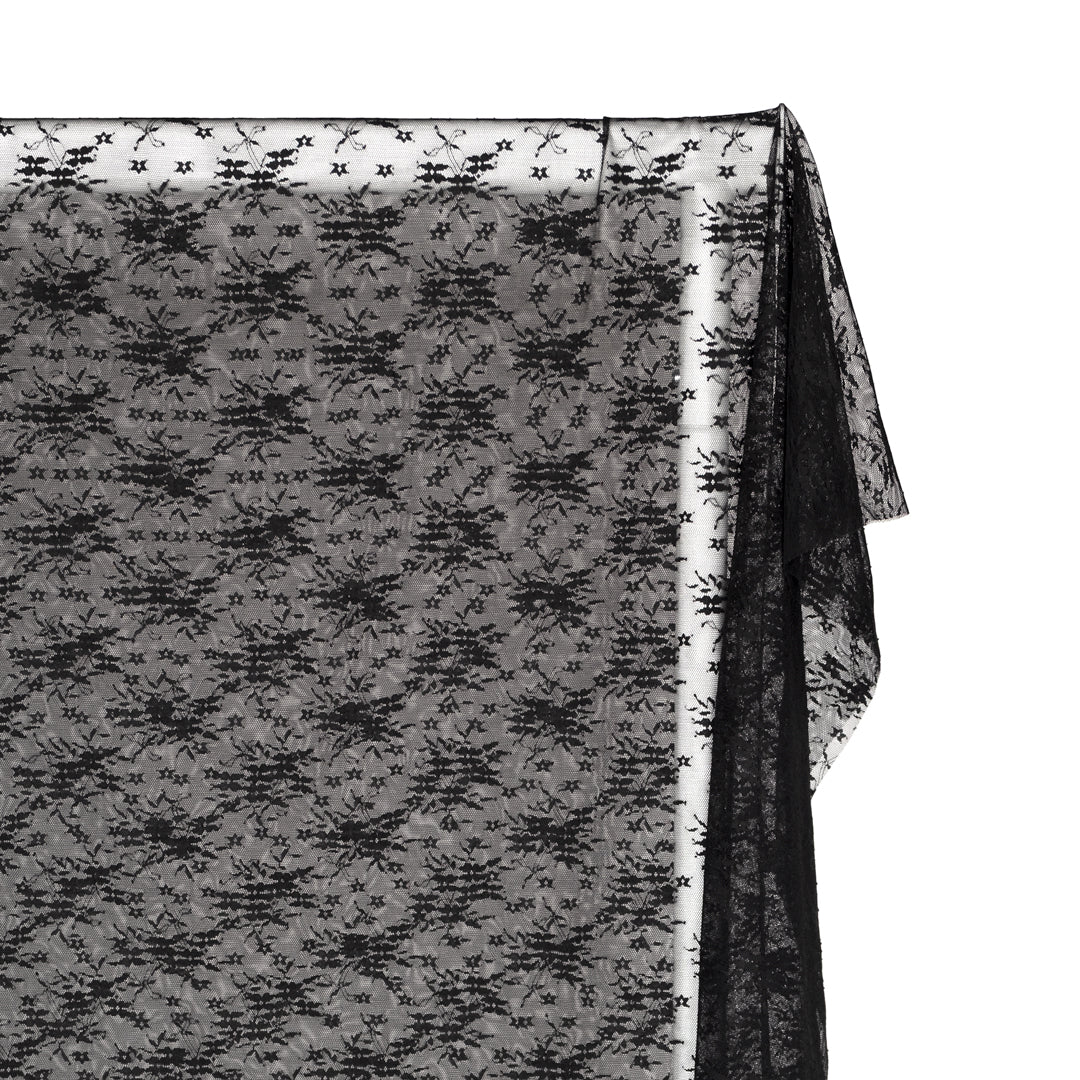 Deadstock Onyx Mesh Lace - Black | Blackbird Fabrics
