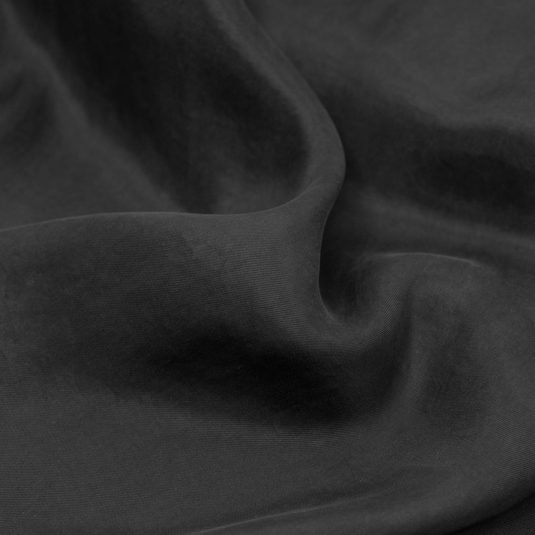 Deadstock Sandwashed Cupro Blend - Black | Blackbird Fabrics