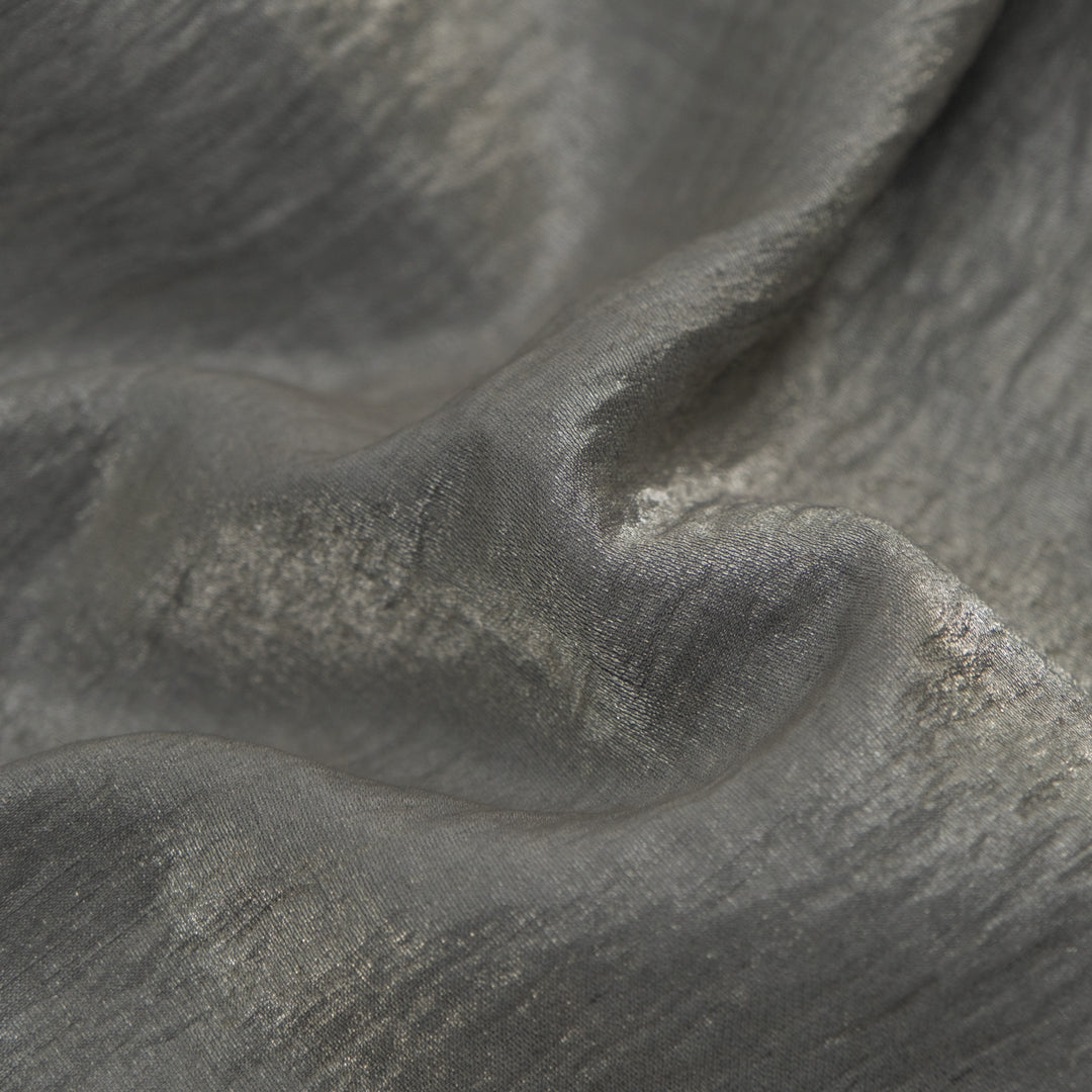 Deadstock Glistening Metallic Linen - Slate | Blackbird Fabrics