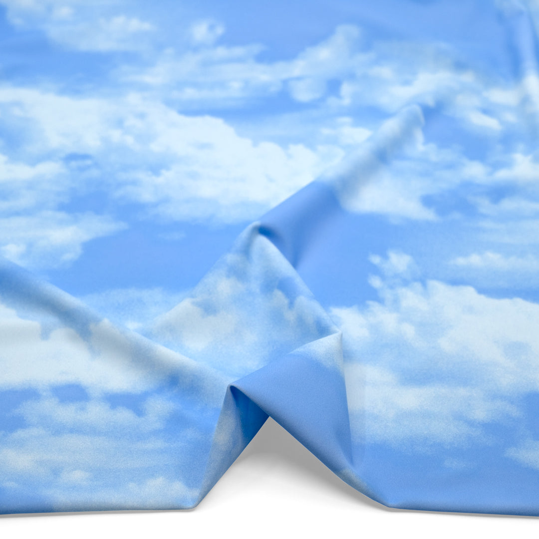 Cloudy Skies Recycled Nylon Swim Tricot - Sky Blue | Blackbird Fabrics
