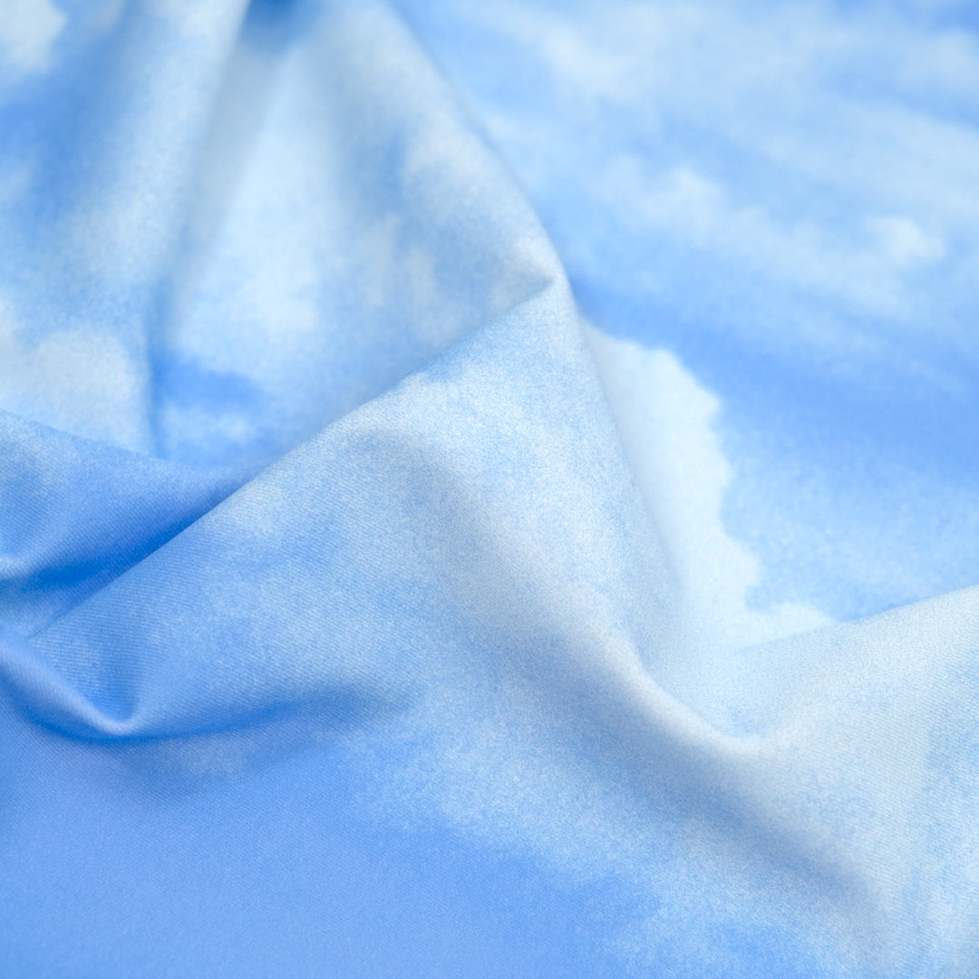 Cloudy Skies Recycled Nylon Swim Tricot - Sky Blue | Blackbird Fabrics