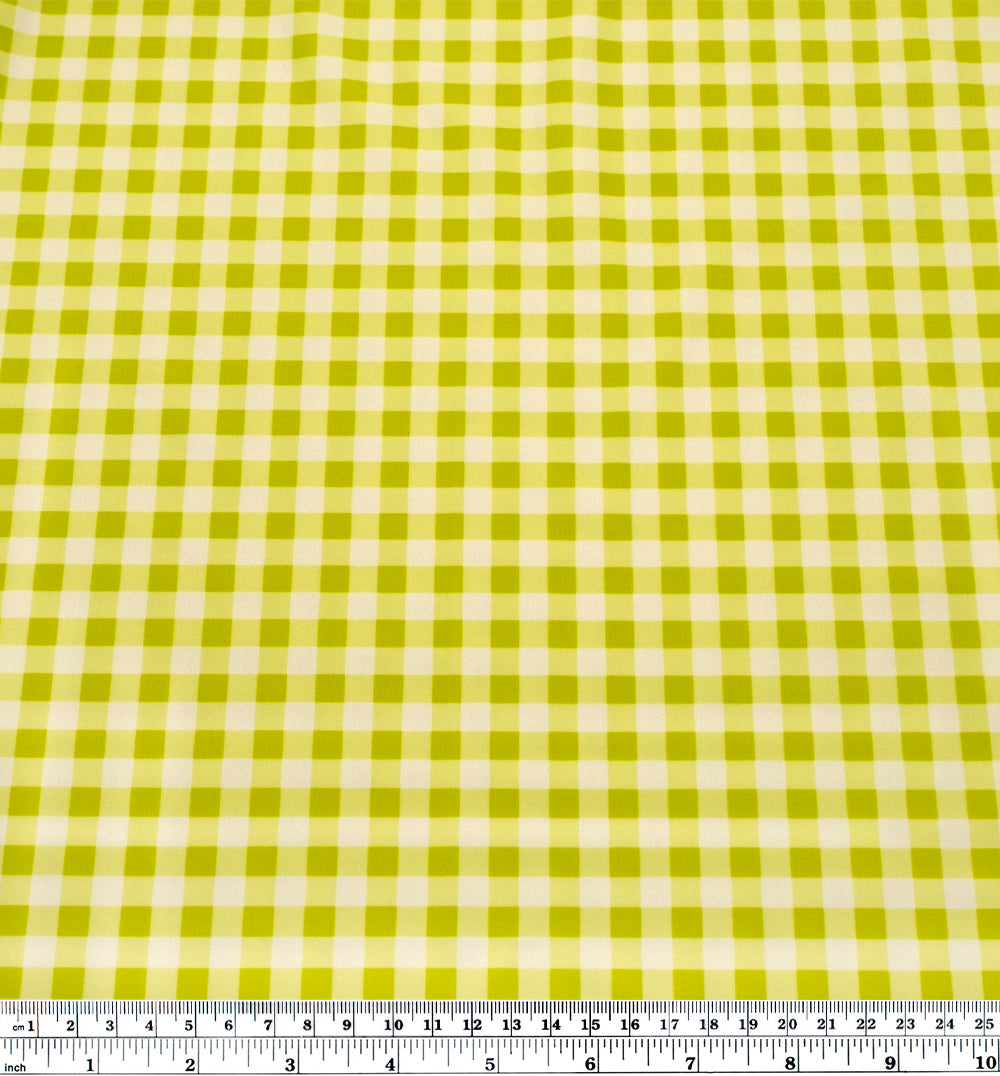 Gingham Recycled Nylon Swim Tricot - Limeade | Blackbird Fabrics