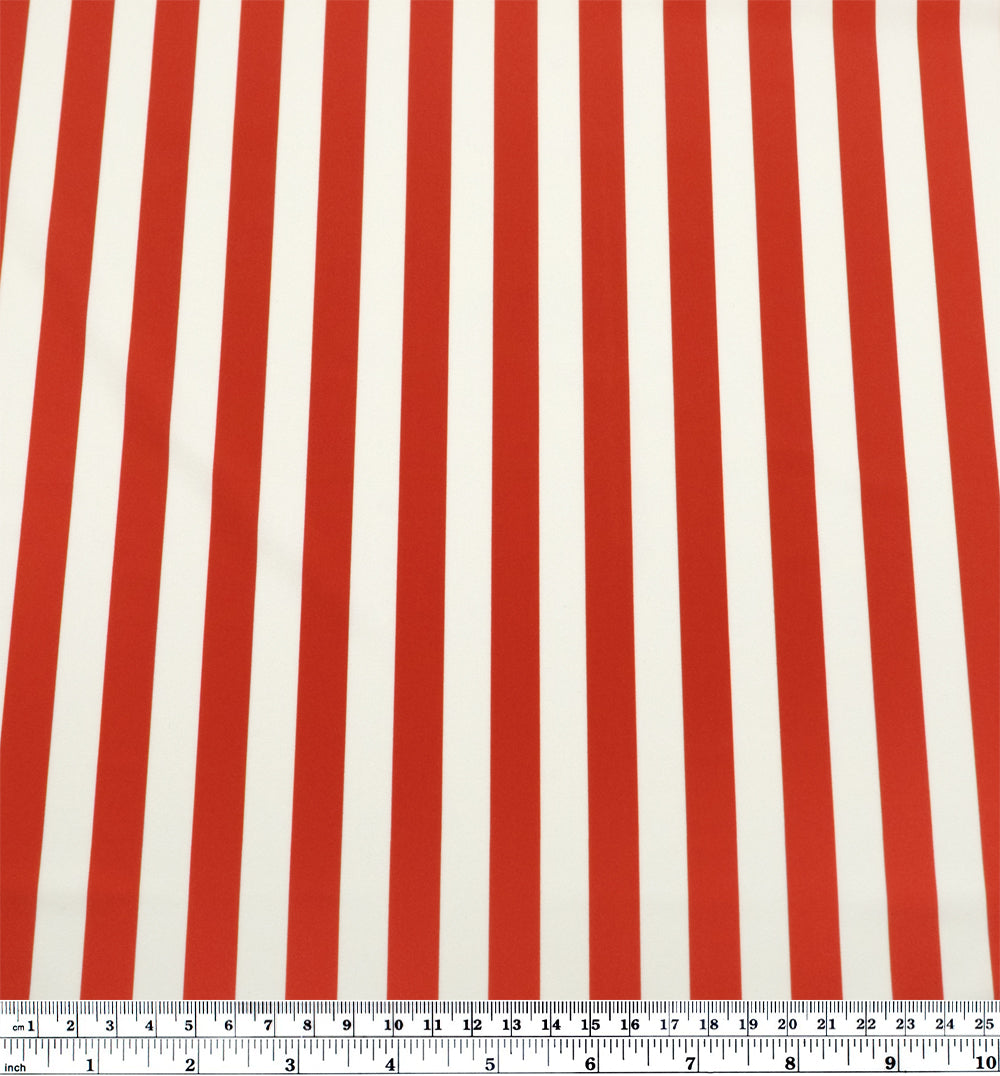 Retro Stripe Recycled Nylon Swim Tricot - Tomato | Blackbird Fabrics