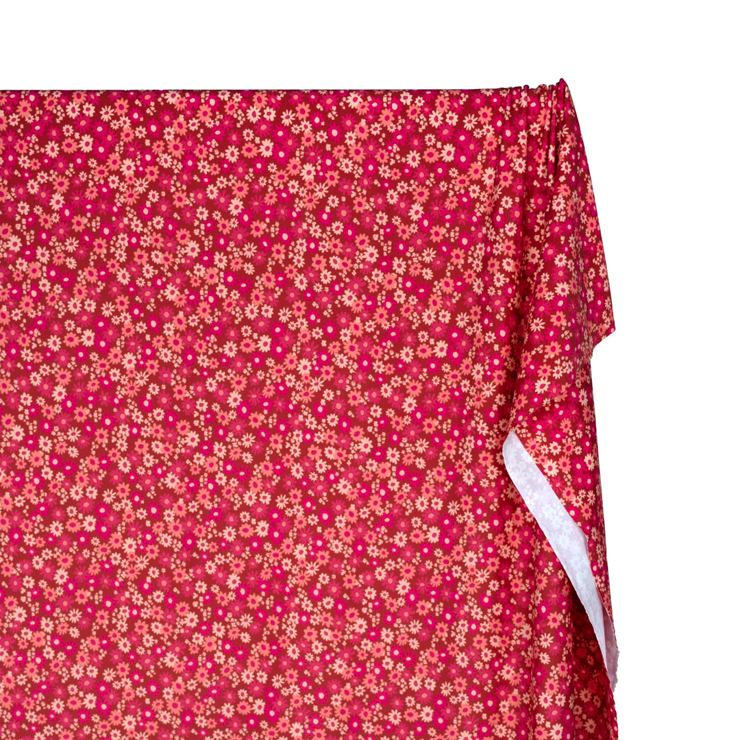 Petal Patch Recycled Nylon Swim Tricot - Paprika/Raspberry | Blackbird Fabrics