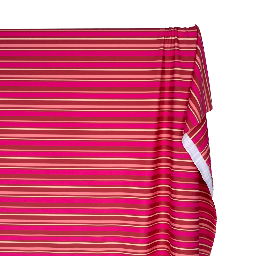 Sunkissed Stripe Recycled Nylon Swim Tricot - Paprika/Raspberry | Blackbird Fabrics