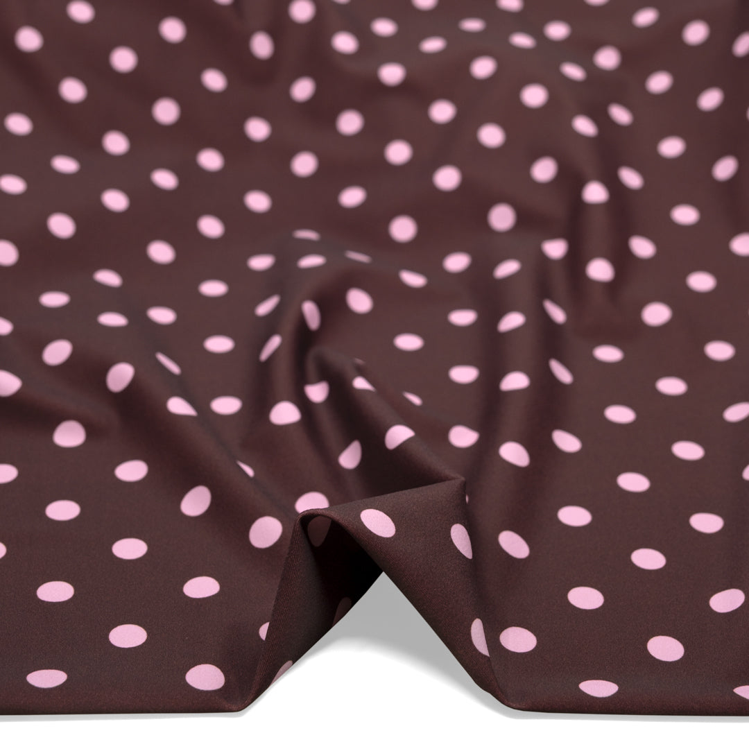 Dotty Recycled Nylon Swim Tricot - Dusty Mauve/Candy Floss | Blackbird Fabrics