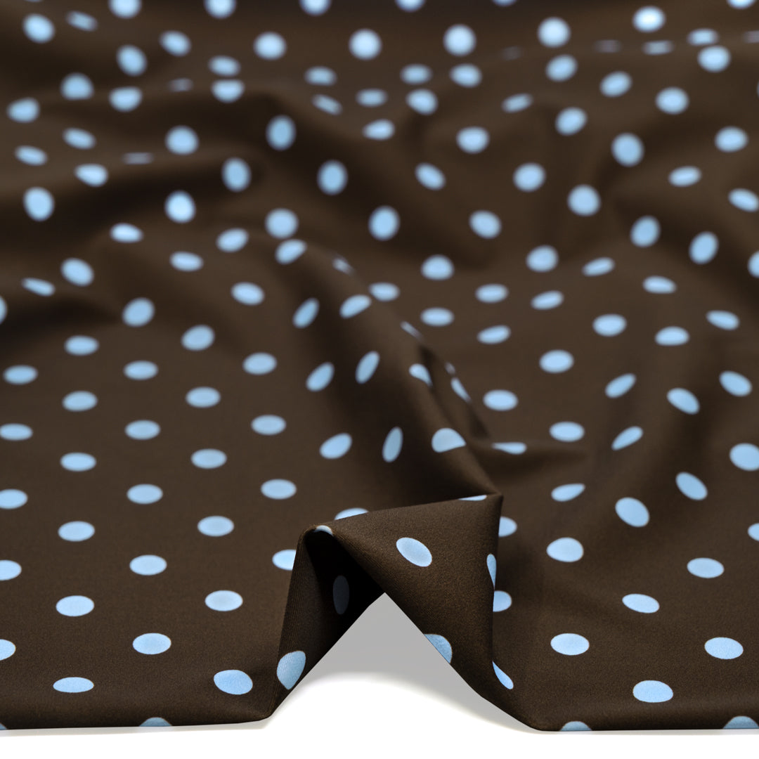 Dotty Recycled Nylon Swim Tricot - Russet/Baby Blue | Blackbird Fabrics