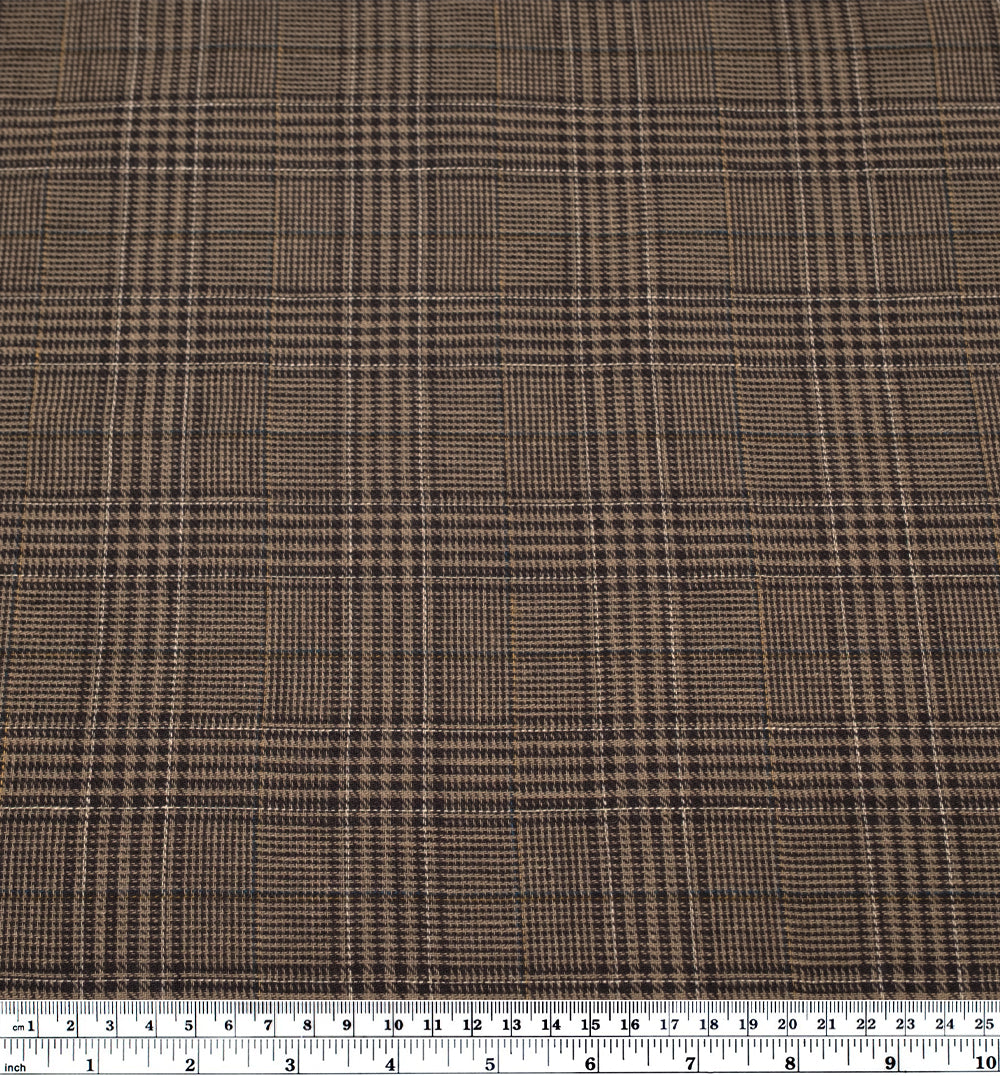 Houndstooth Plaid Yarn Dyed Cotton Linen - Crimini/Espresso | Blackbird Fabrics