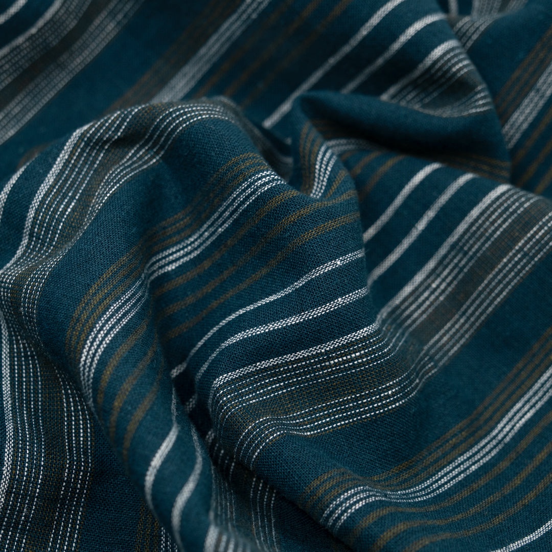 Stripe Yarn Dyed Cotton Linen - Jewel/Multi | Blackbird Fabrics