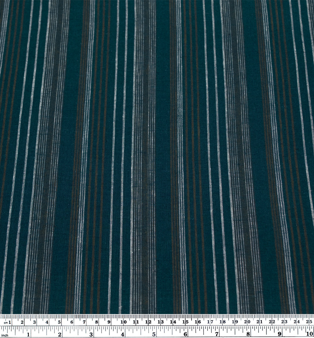 Stripe Yarn Dyed Cotton Linen - Jewel/Multi | Blackbird Fabrics