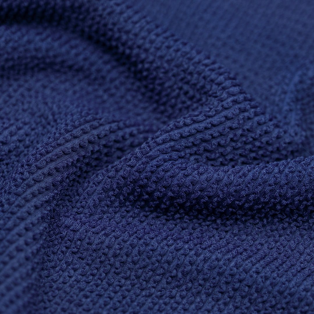 Puckered Poly Jacquard Swim Knit - Blueberry | Blackbird Fabrics