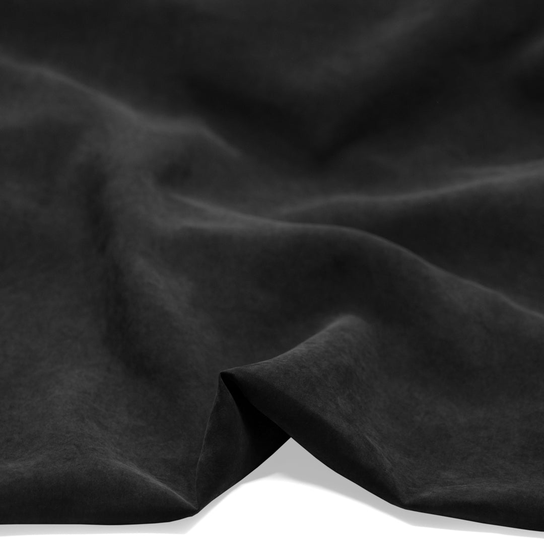 Sandwashed TENCEL™ Lyocell Blend - Black | Blackbird Fabrics