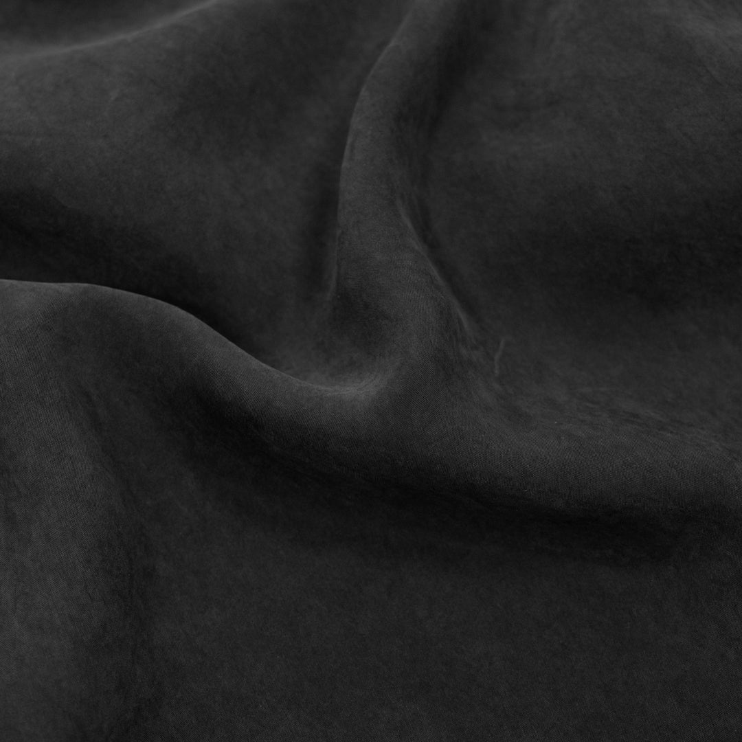 Sandwashed TENCEL™ Lyocell Blend - Black | Blackbird Fabrics