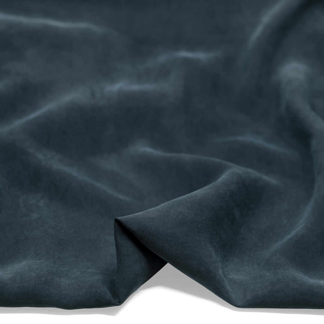 Sandwashed TENCEL™ Lyocell Blend - Petrol | Blackbird Fabrics