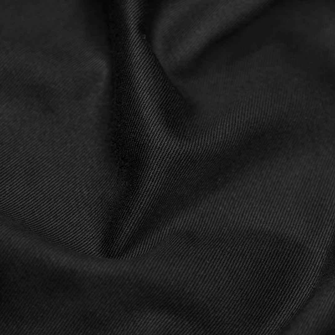 Crisp Cotton Chino Twill - Black | Blackbird Fabrics