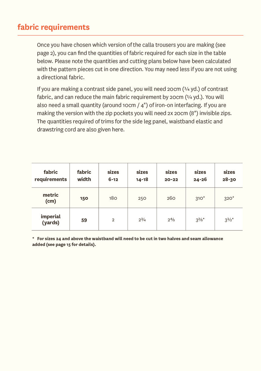 Calla Trousers - Fabric Godmother - PDF Download