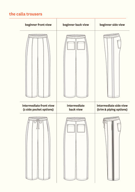 Calla Trousers - Fabric Godmother - PDF Download