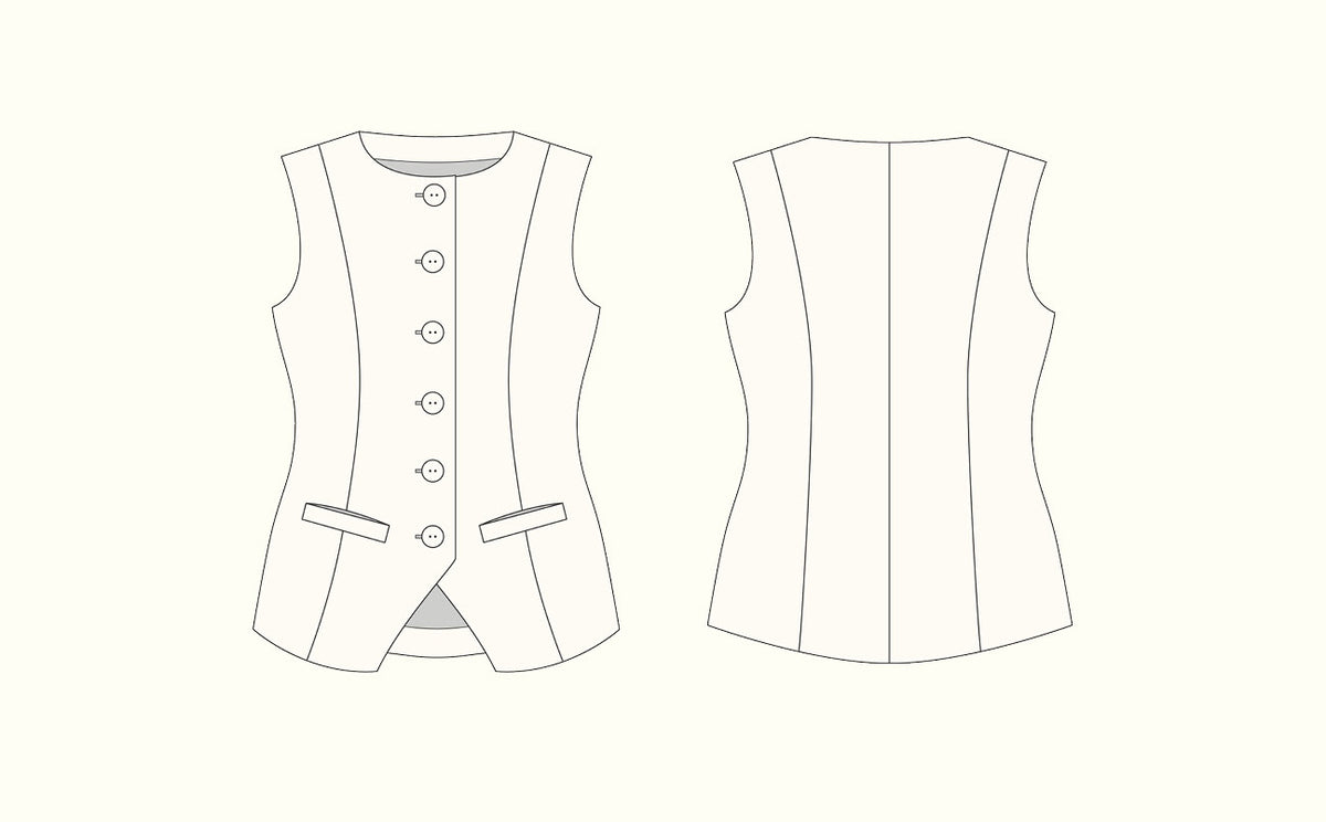 Marlowe Waistcoat - Fabric Godmother - PDF Download