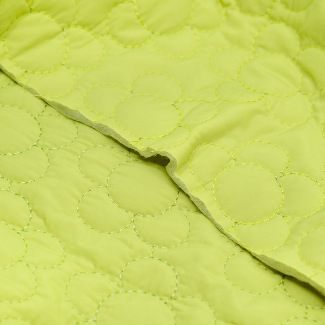 Daisy Quilted Nylon Puffer - Lime Zest | Blackbird Fabrics