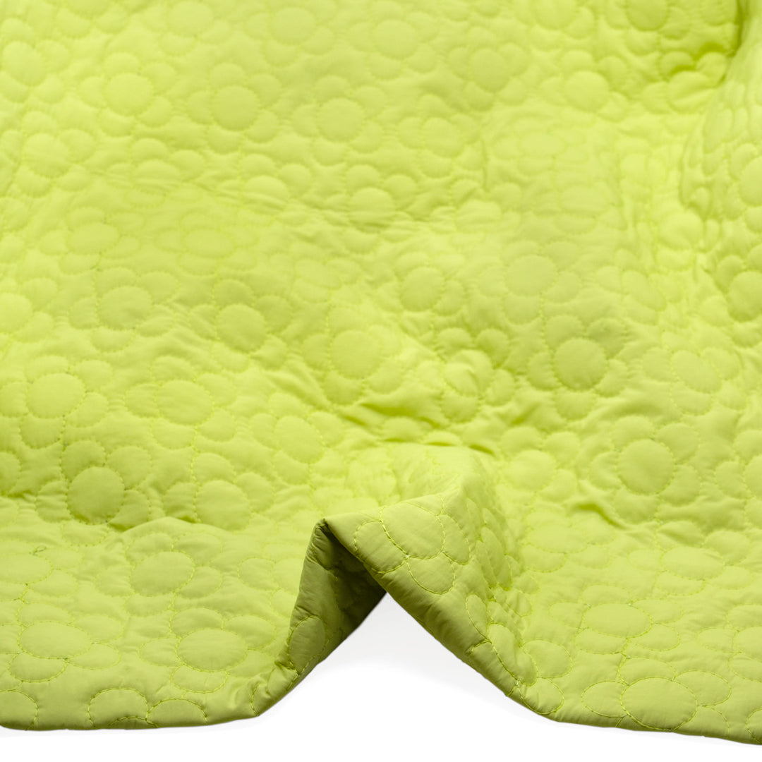 Daisy Quilted Nylon Puffer - Lime Zest | Blackbird Fabrics
