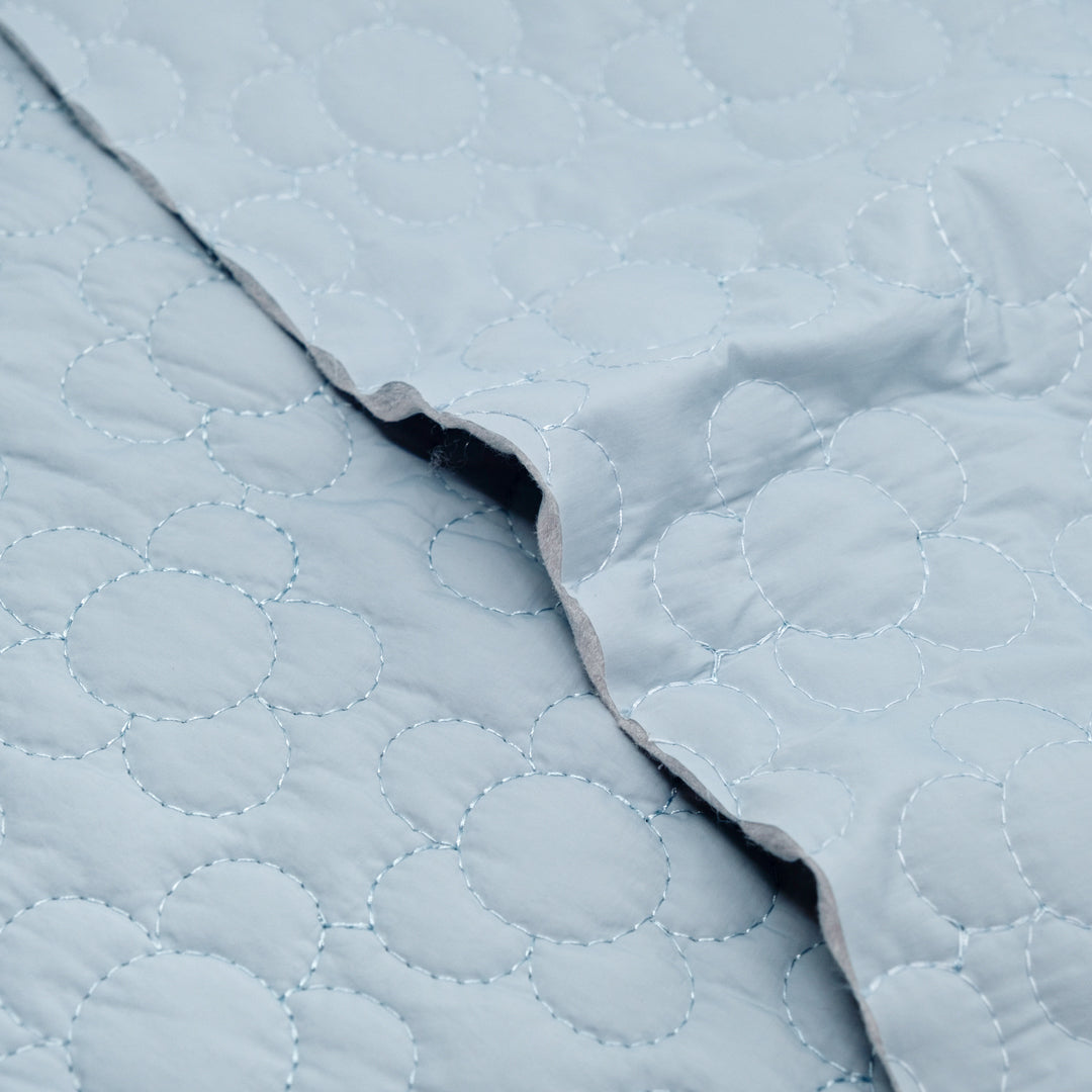 Daisy Quilted Nylon Puffer - Baby Blue | Blackbird Fabrics