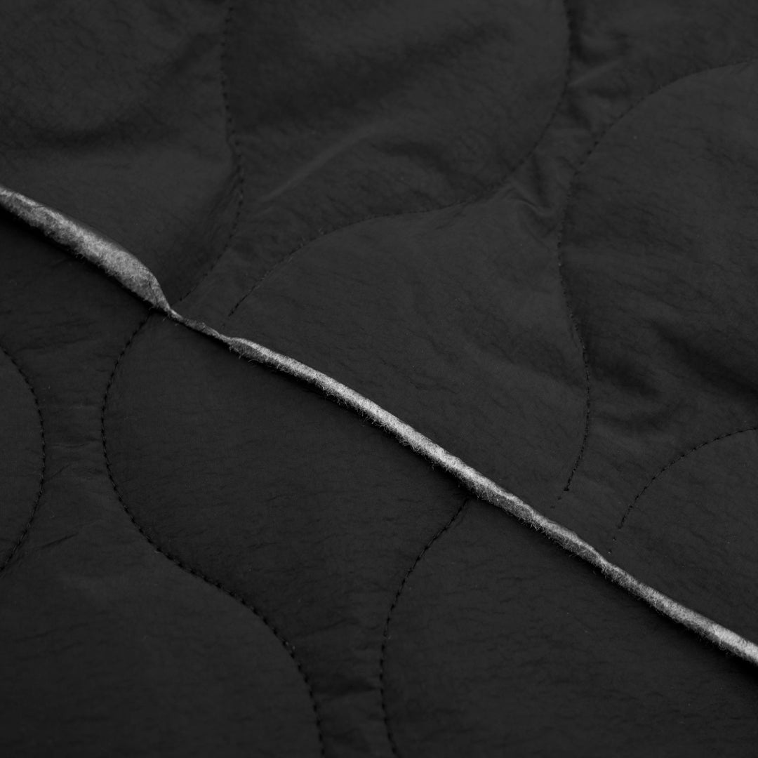 Wavy Quilted Nylon Puffer - Black | Blackbird Fabrics