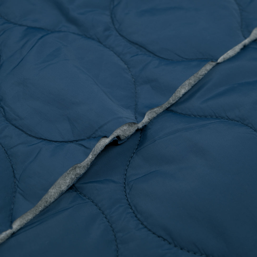 Wavy Quilted Nylon Puffer - Ocean | Blackbird Fabrics