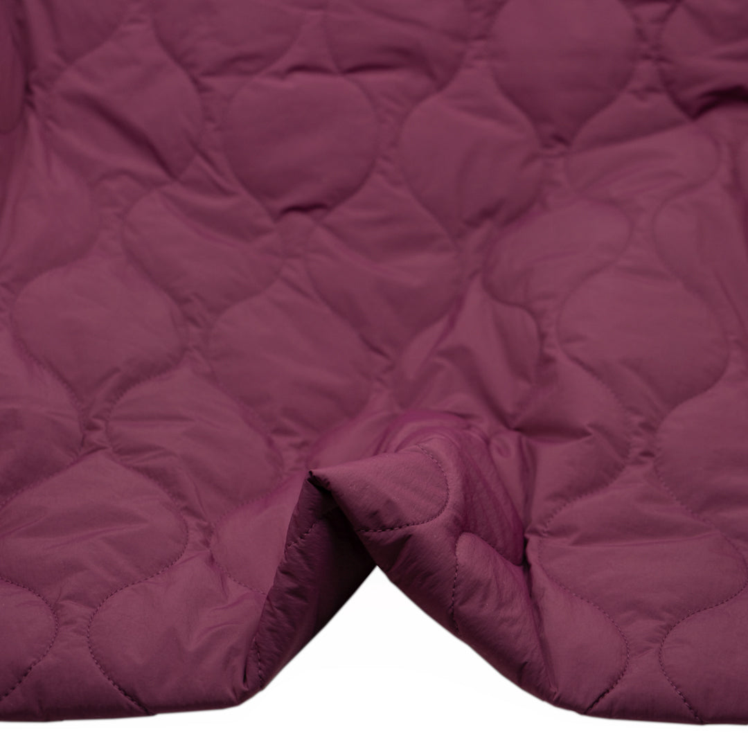 Wavy Quilted Nylon Puffer - Fig | Blackbird Fabrics