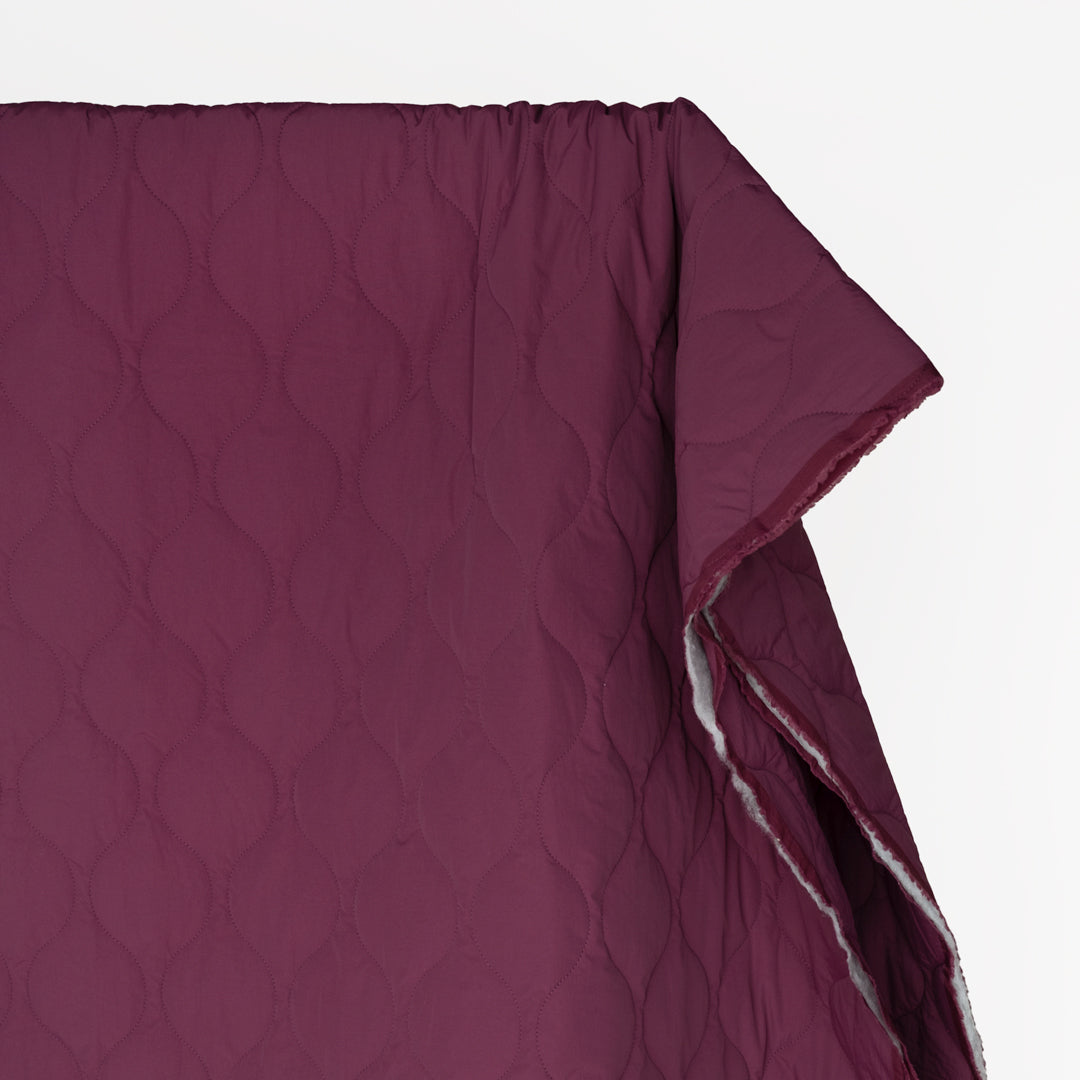 Wavy Quilted Nylon Puffer - Fig | Blackbird Fabrics