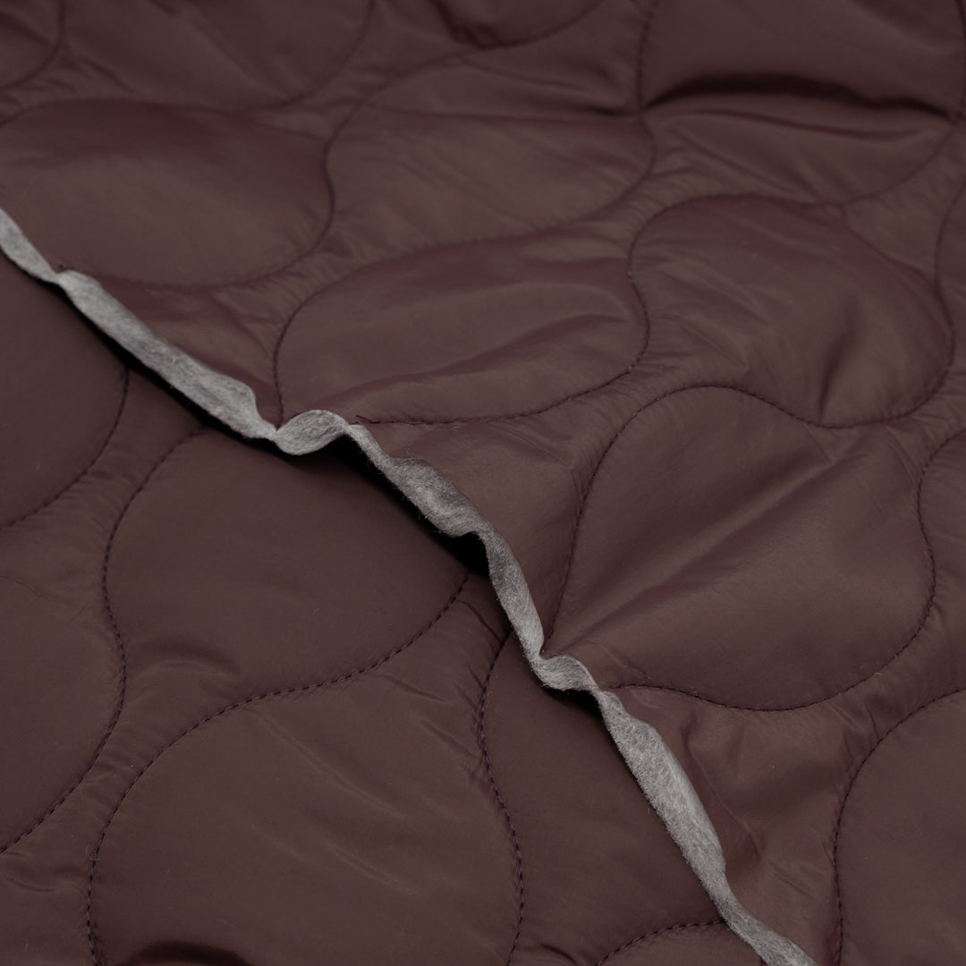 Wavy Quilted Nylon Puffer - Cabernet | Blackbird Fabrics