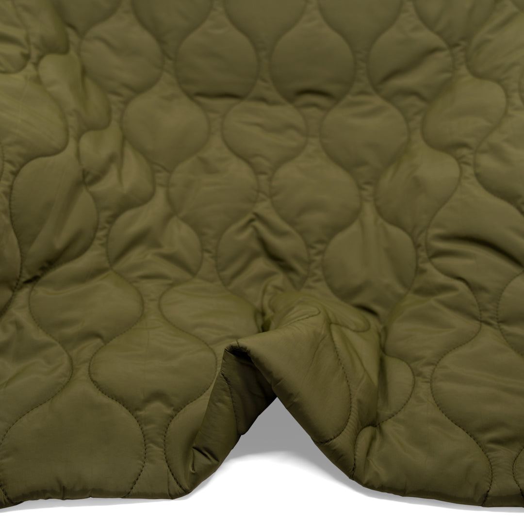 Wavy Quilted Nylon Puffer - Caper | Blackbird Fabrics