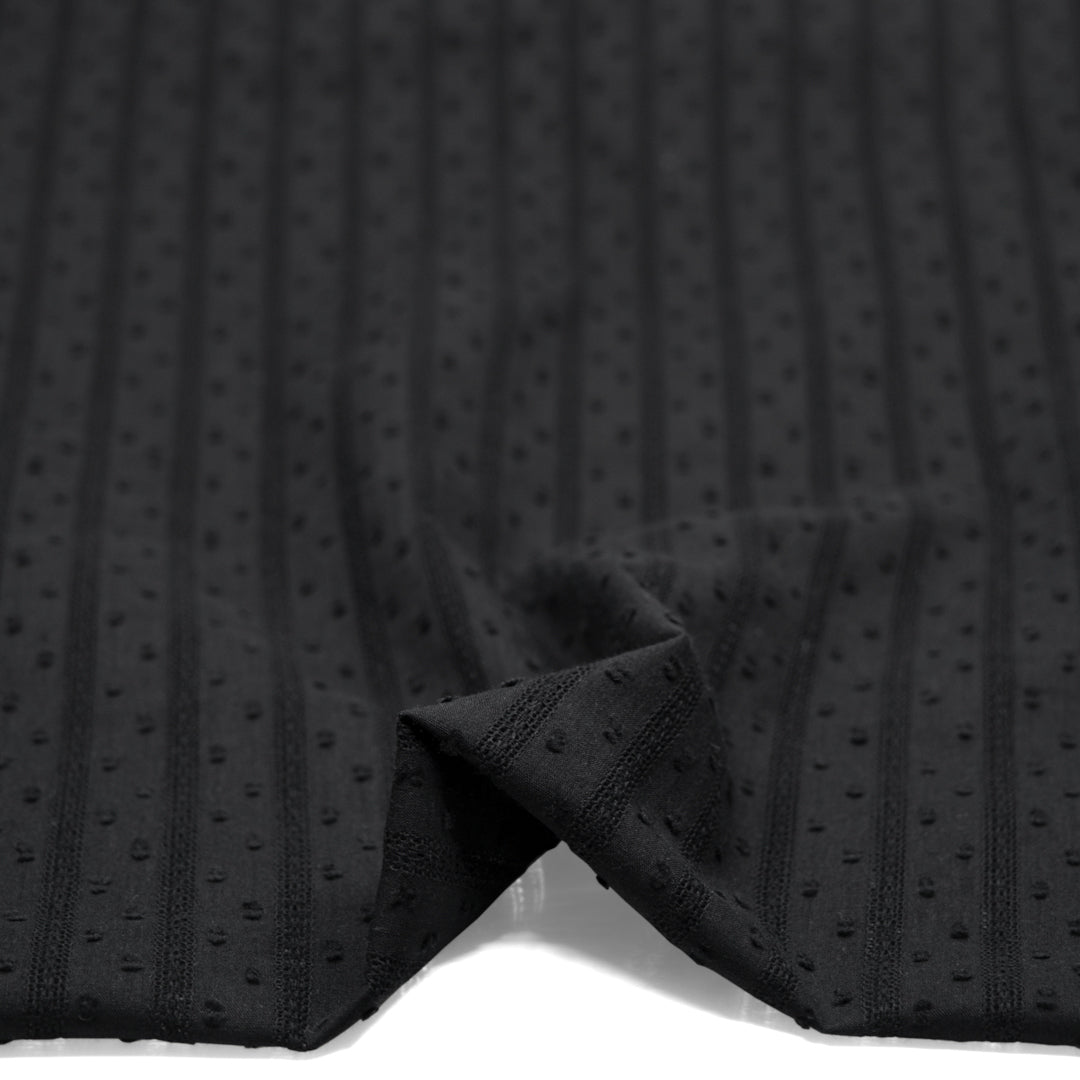Delicate Stripe Cotton Dobby - Black | Blackbird Fabrics