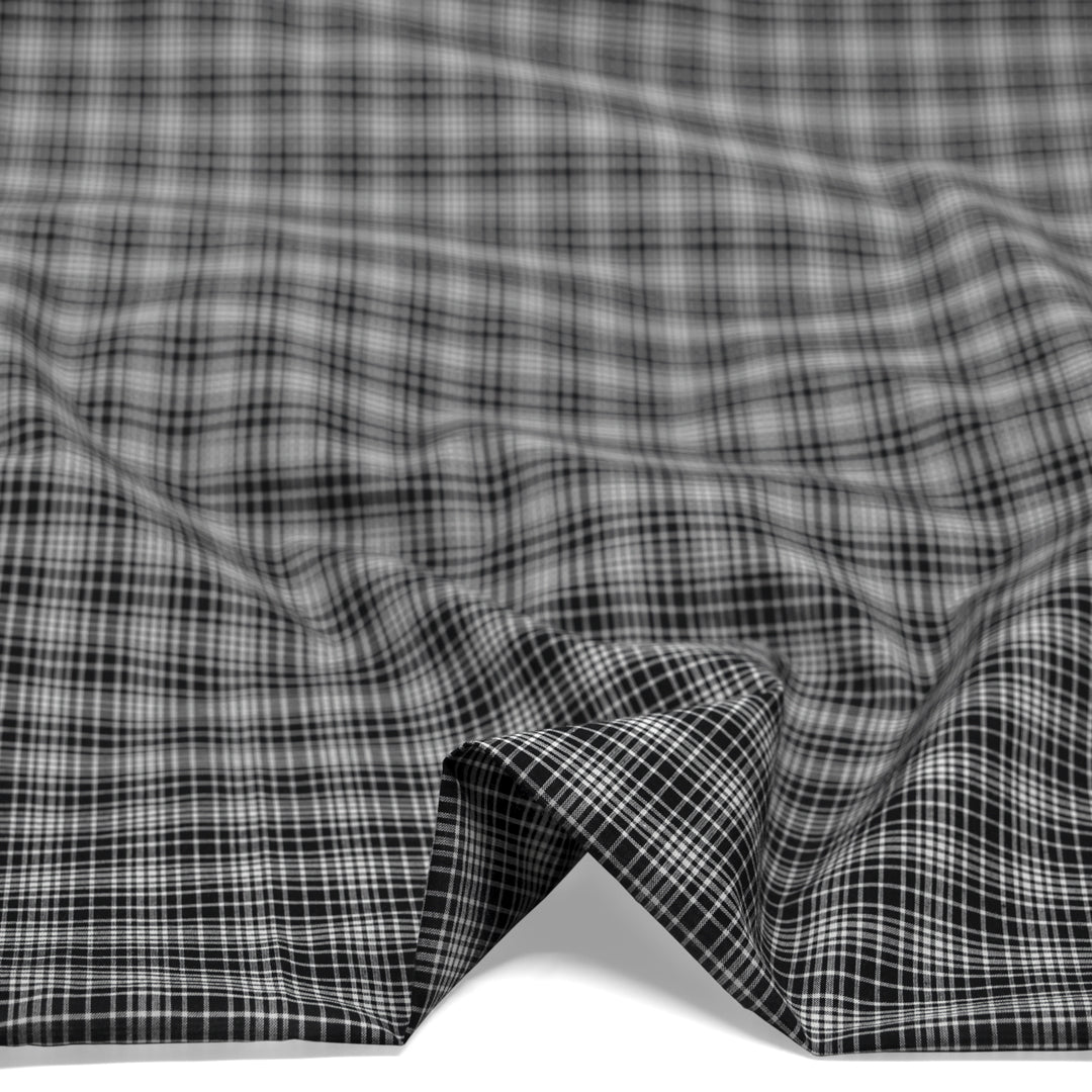 Graphite Lightweight Plaid Cotton shirting - Black | Blackbird Fabrics