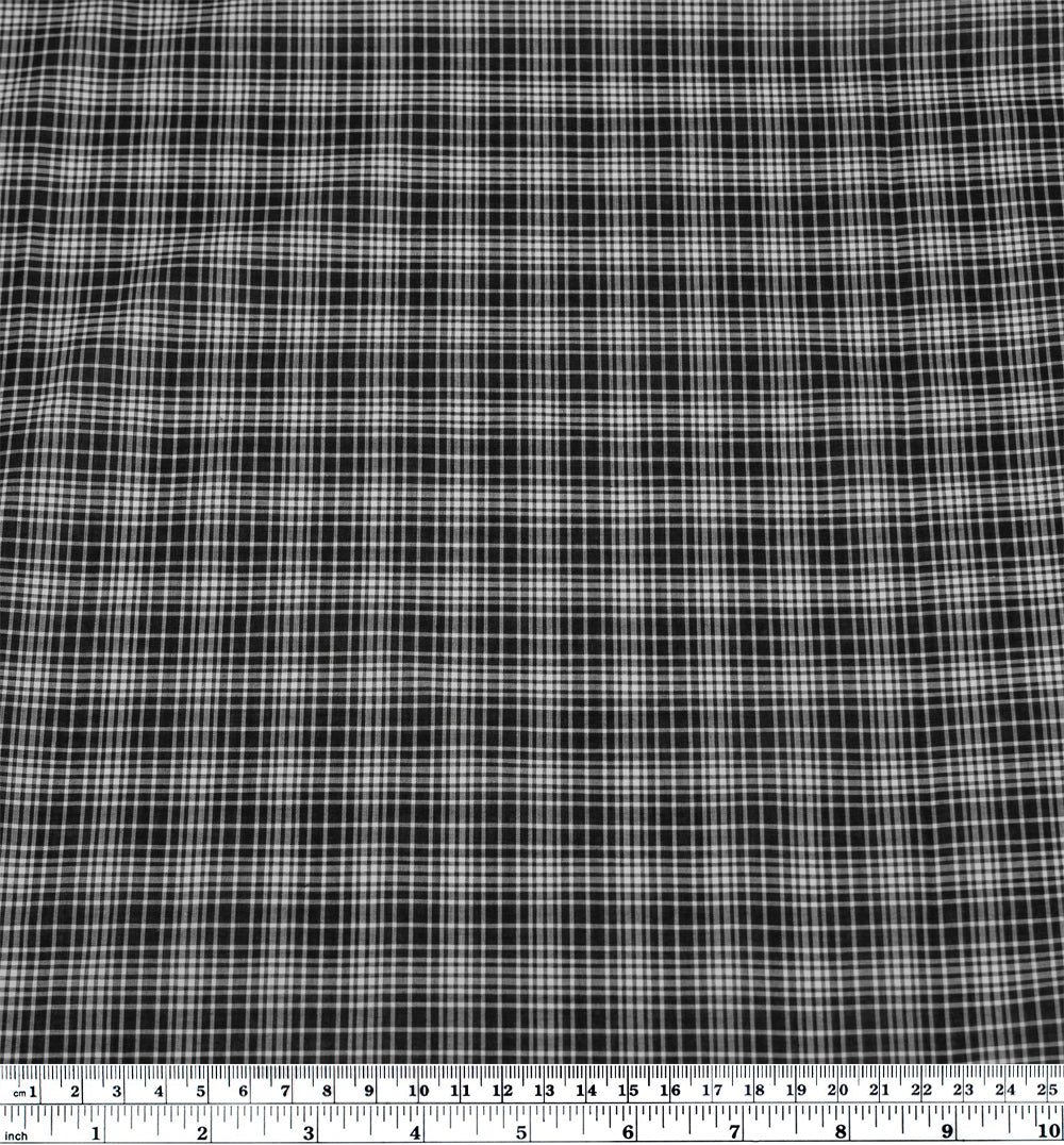 Graphite Lightweight Plaid Cotton shirting - Black | Blackbird Fabrics