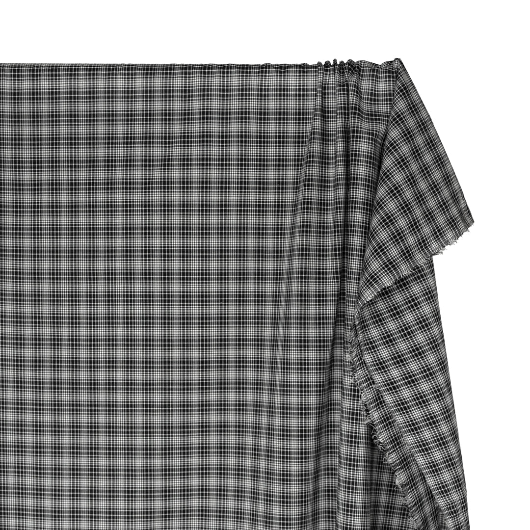 Graphite Lightweight Plaid Cotton shirting - Black | Blackbird Fabrics