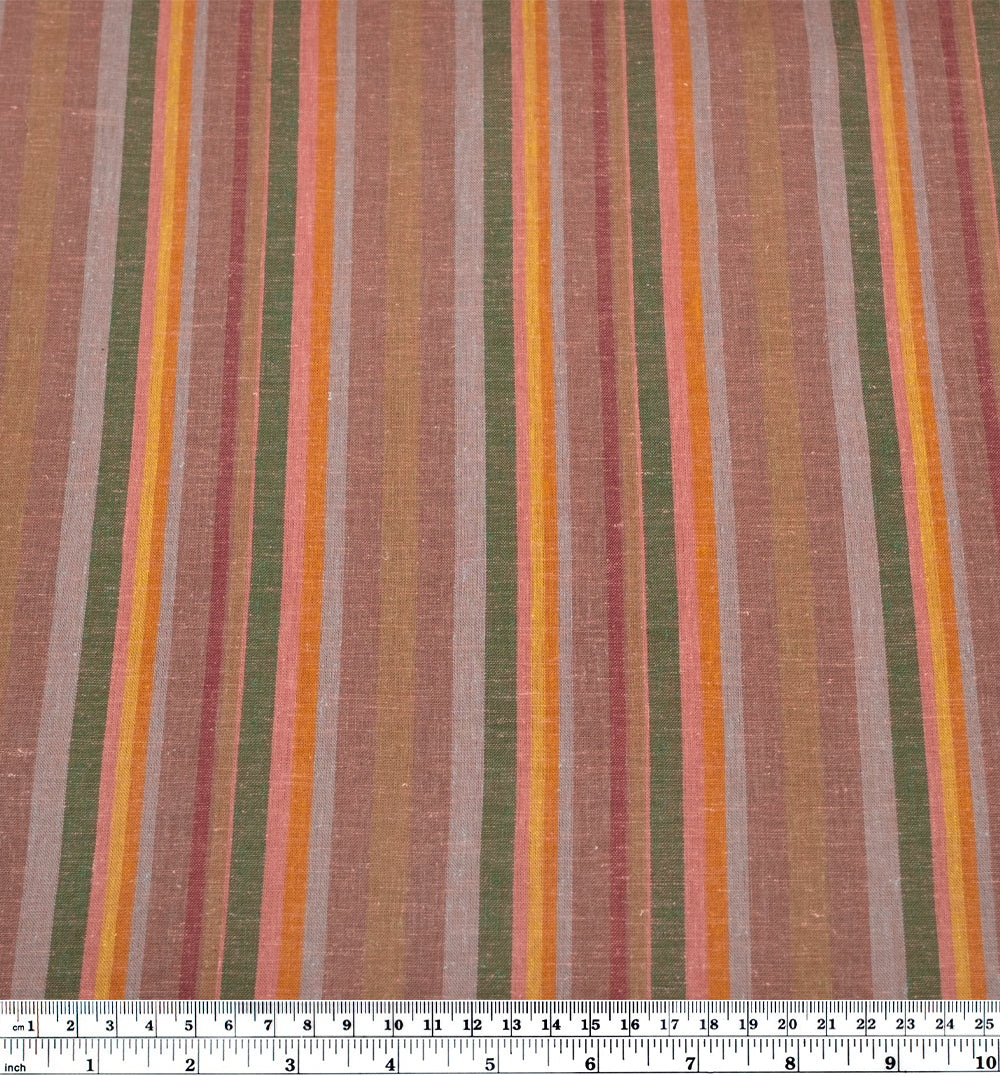 Sunset Stripe Hemp Lyocell Blend - Rosette/Multi | Blackbird Fabrics