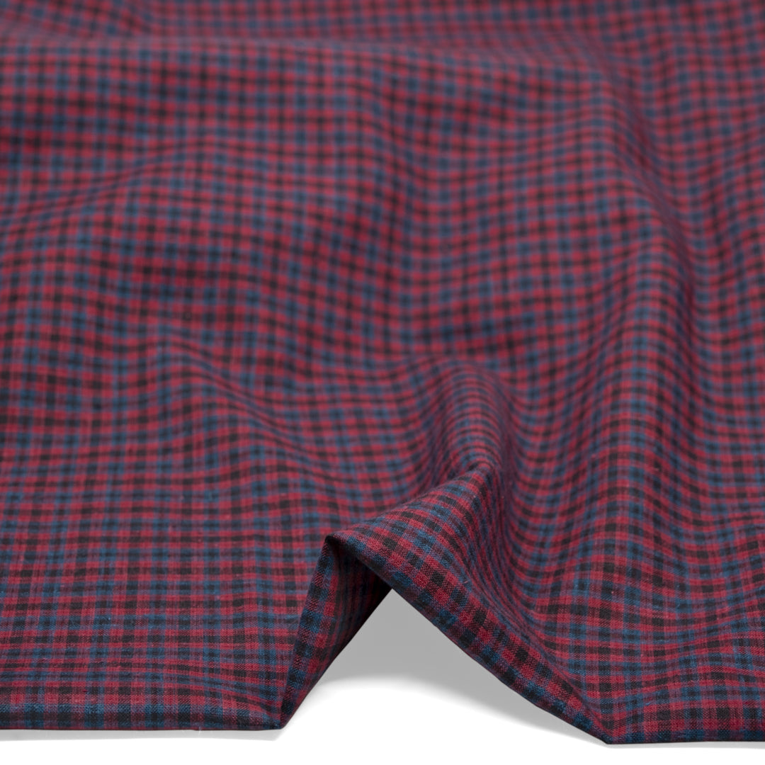 Plaid Hemp Soy Blend - Berry Bush | Blackbird Fabrics