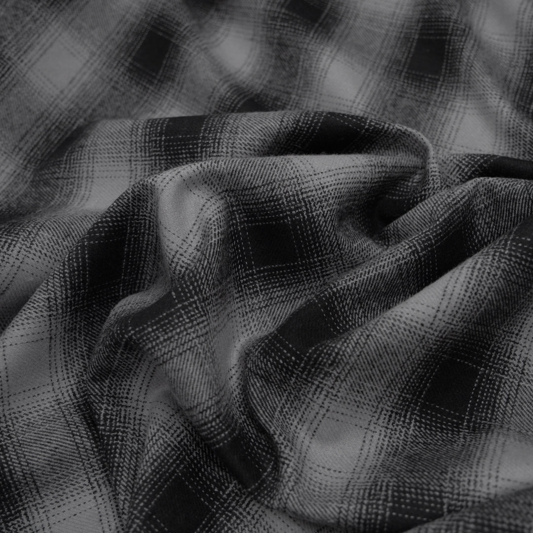 Backwoods Plaid Cotton Flannel - Charcoal/Black | Blackbird Fabrics