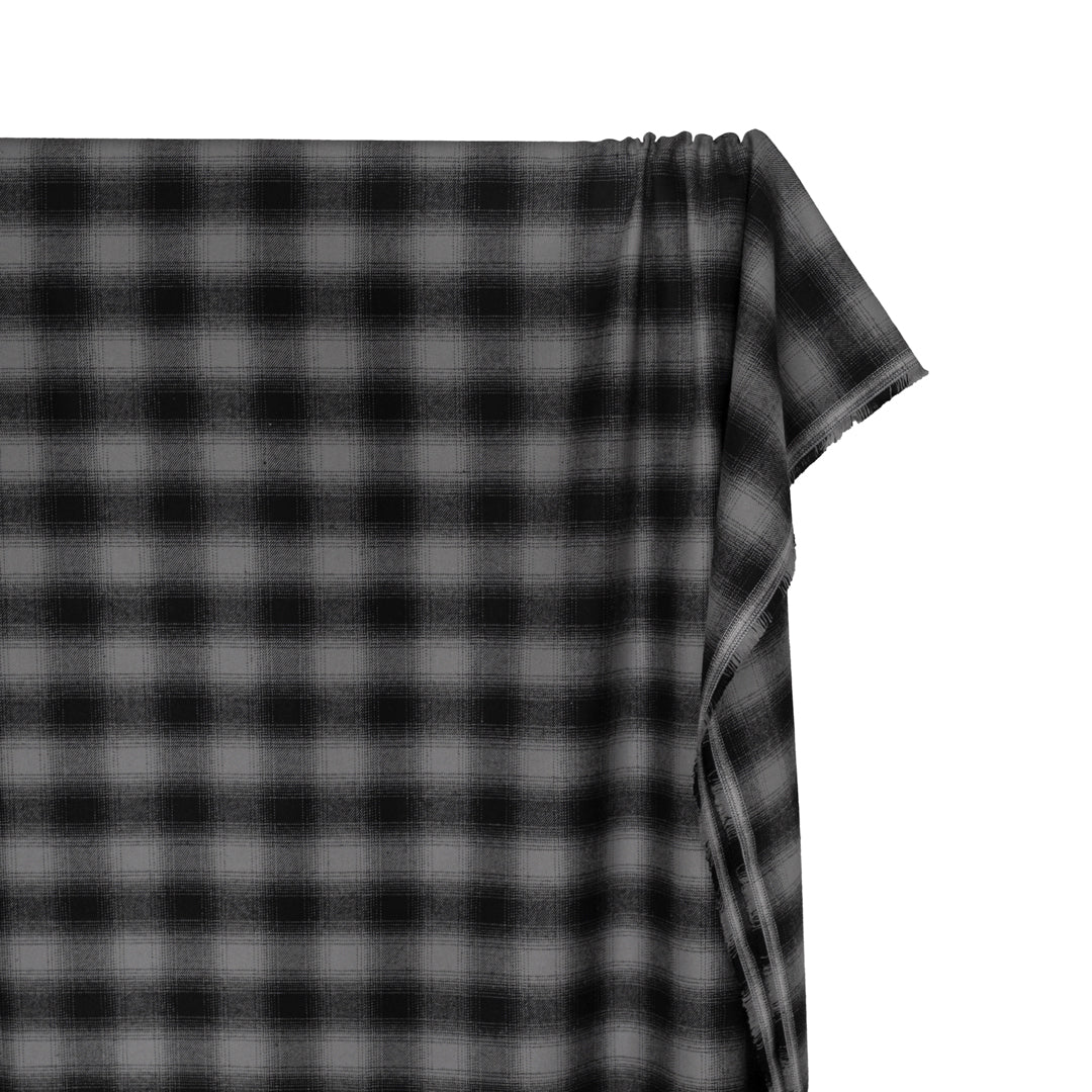 Backwoods Plaid Cotton Flannel - Charcoal/Black | Blackbird Fabrics