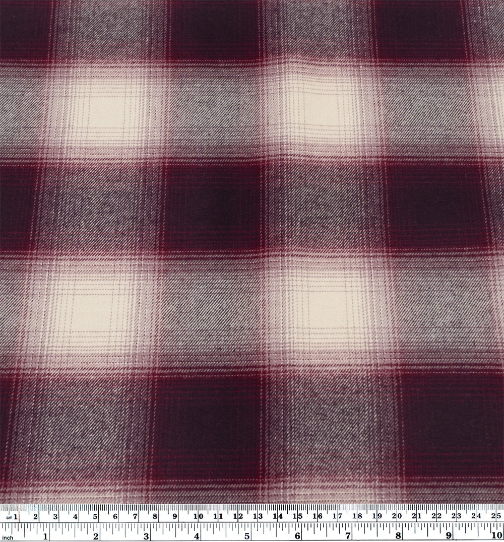 Backwoods Plaid Cotton Flannel - Boysenberry/Ivory | Blackbird Fabrics