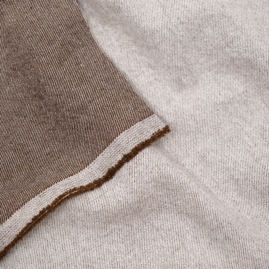 10oz Stonewashed Denim - Ivory/Brownie | Blackbird Fabrics