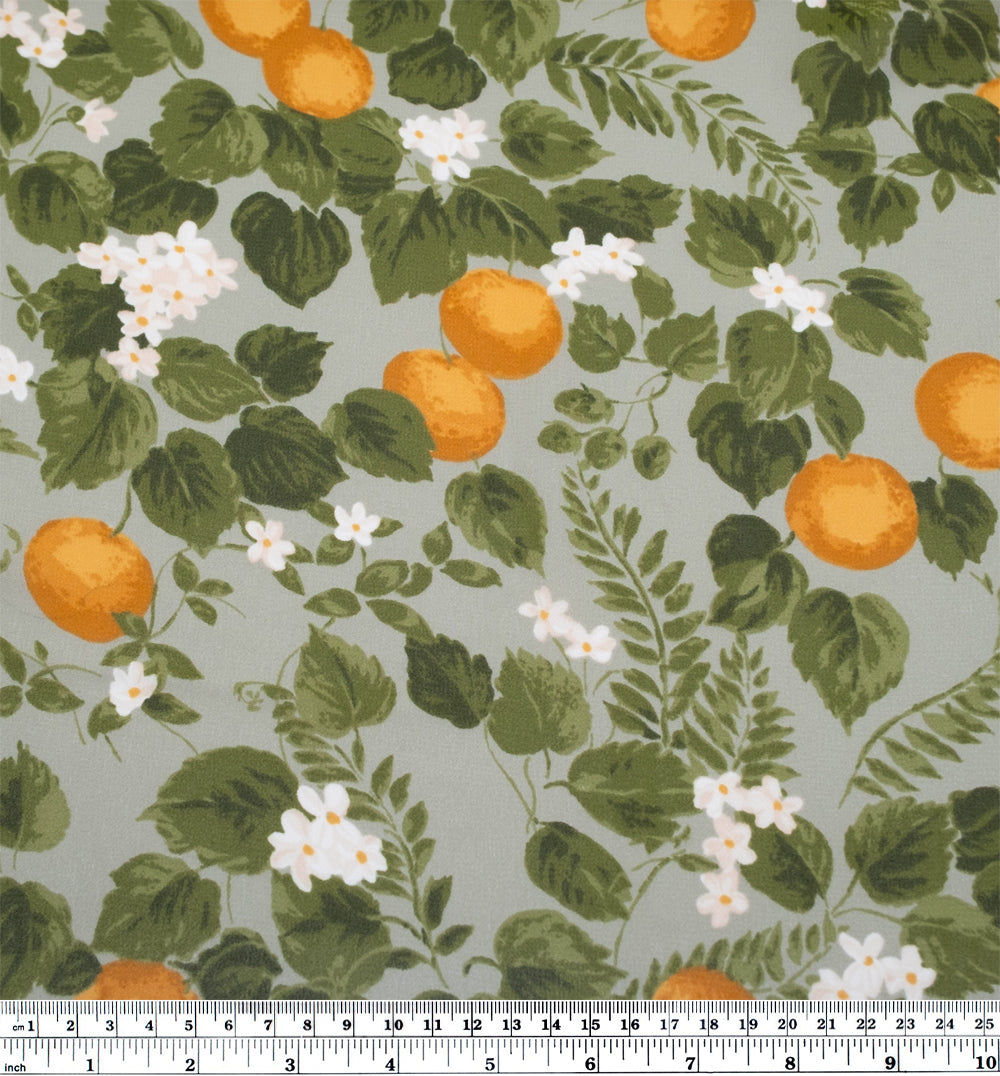 Deadstock Sweet Citrus Viscose Georgette - Cucumber/Sherbert | Blackbird Fabrics