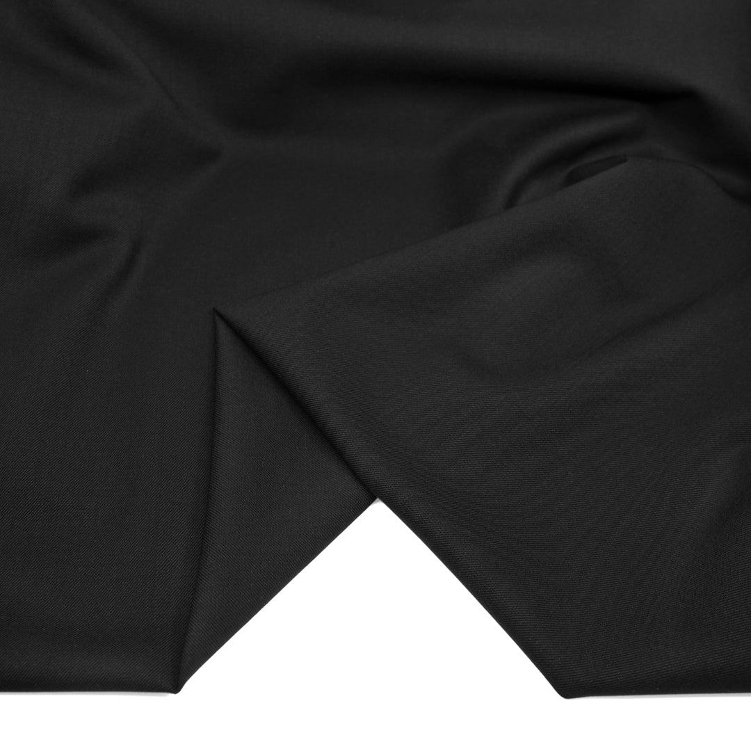 Deadstock Stretch Wool Suiting - Black | Blackbird Fabrics