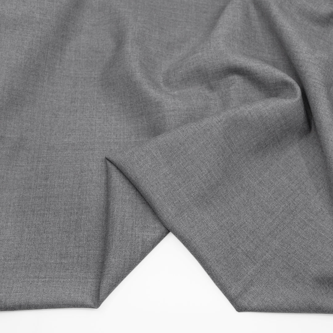 Deadstock Wool Poly Suiting - Grey | Blackbird Fabrics
