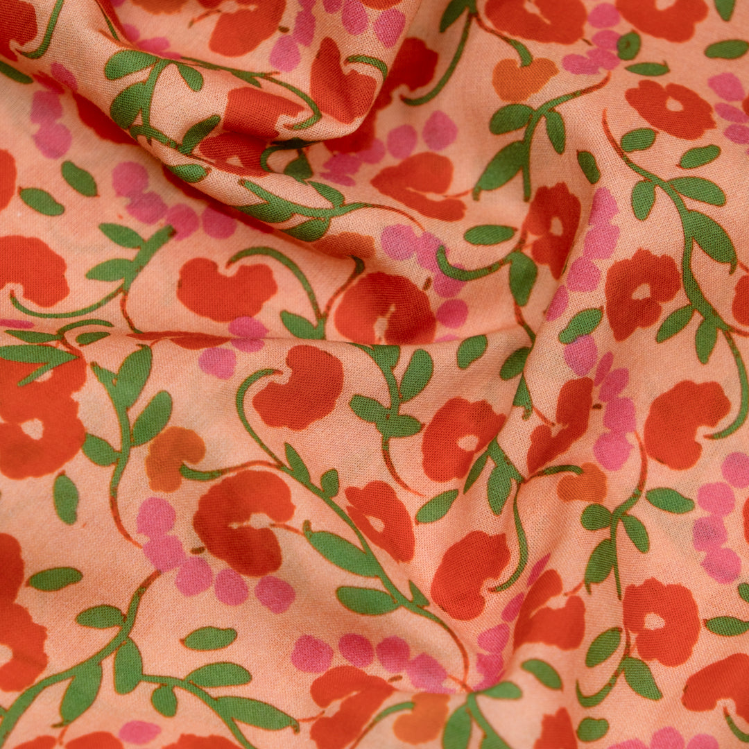 Sprawling Vines Cotton Voile - Springtime | Blackbird Fabrics